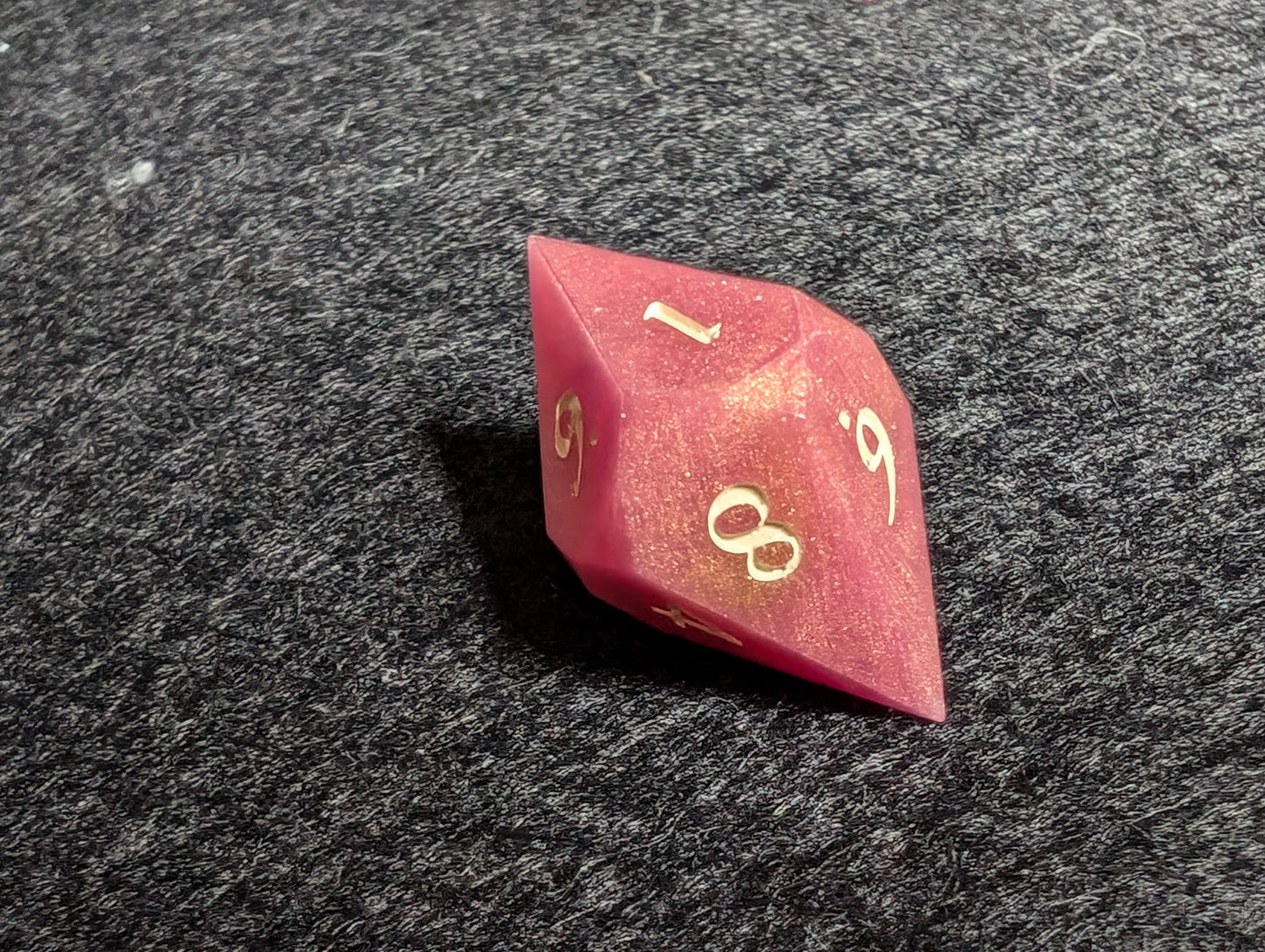Rose and Gold set of 8 shard dice